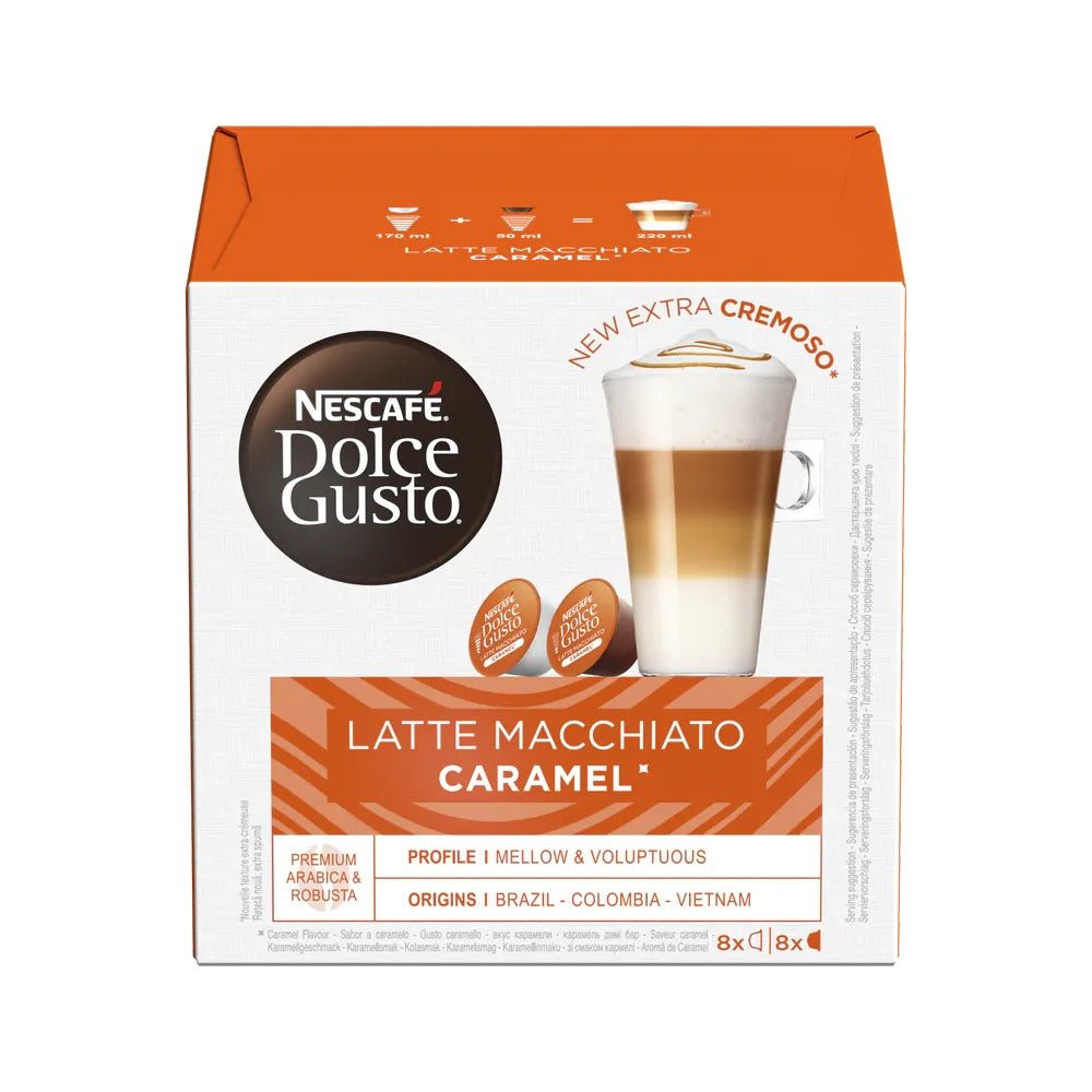 Latte Macchiato Caramel-לאטה מקיאטו קרמל – קפסולות NESCAFÉ Dolce Gusto מקוריות - EspressoTimе