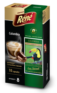 קפסולות תואמות  מכונות נספרסו קפה מעולה מדרום אמריקה. תיהנו מהטעם המעודן של קפה מלא גוף זה, שמוגמר בקרם עשיר. תערובת מקורית של קפה רנה  דירוג טעם אינטנסיבי 8 ***מוצר ללא כשרות***